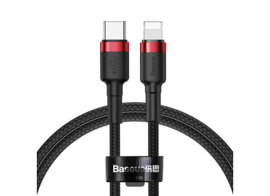Baseus Cafule Series Type-C to Lightning Cable - 20W PD Fast Charge & 480Mbps High-Speed Data Transfer, Nylon Braided, 1M - Black